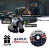Електрически Ъглошлайф STAHLMAYER 1400W с Регулация на Оборотите + 5 Броя Диск HAWEK 125мм