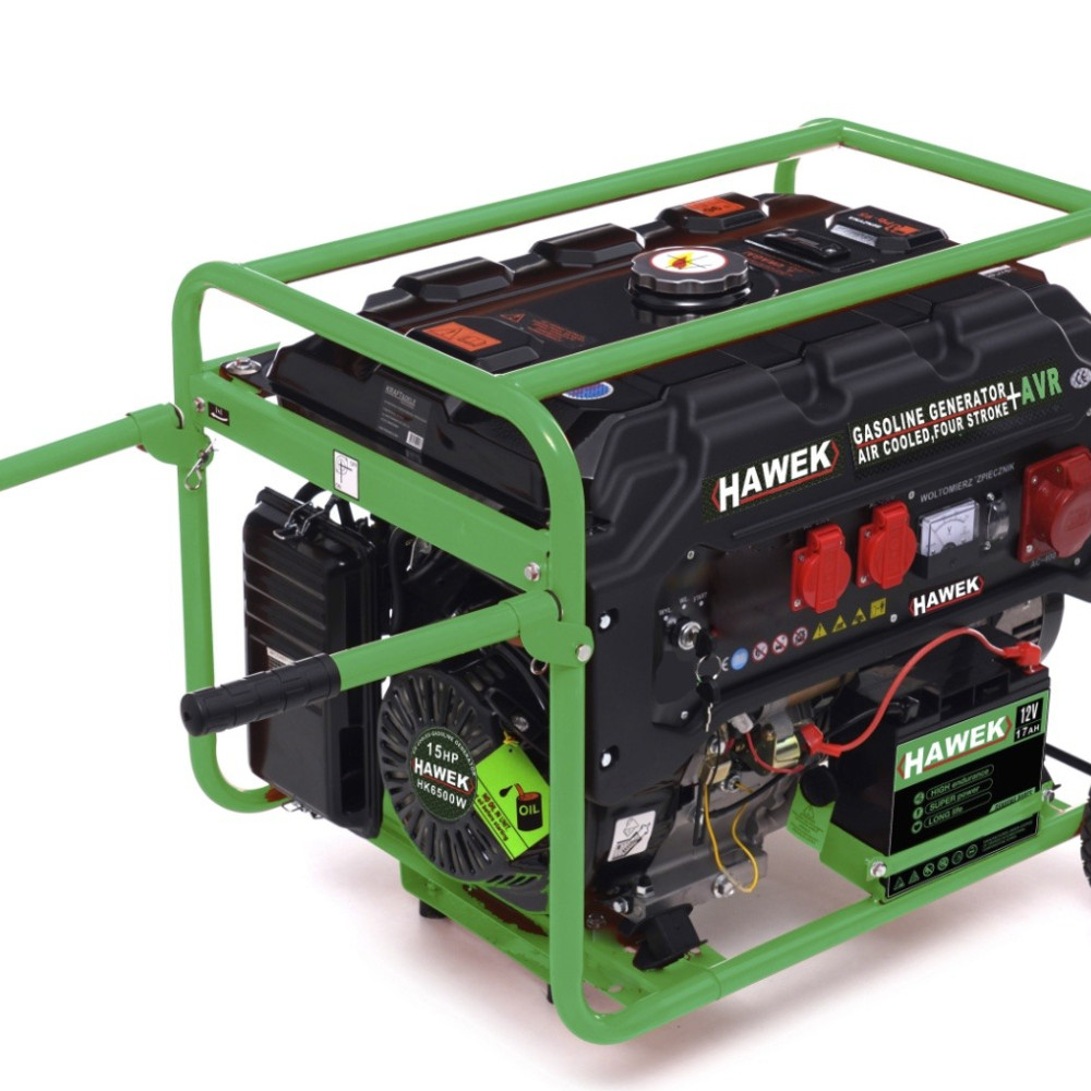 Бензинов монофазен генератор HAWEK Pro HK6500 , 420cc , 25л, 6,5 kW АВТО Бензинов монофазен генератор HAWEK Pro HK6500 , 420cc , 25л, 6,5 kW