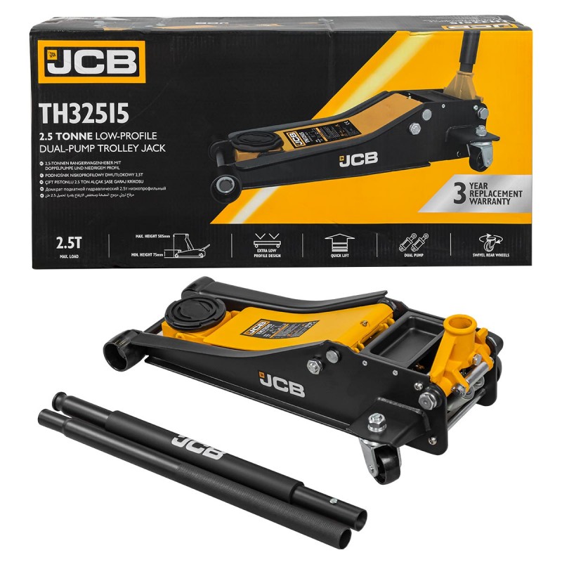 КРИК КРОКОДИЛ JCB-TH32515, 2.5 ТОНА, 75 – 505 ММ АВТО Професионален крик крокодил JCB 2.5 тона