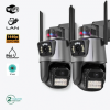 Комплект 2 броя външни WiFi камери с два обектива и IP66 водоустойчив корпус.
