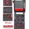Професионален шкаф с инструменти HAWEK 261 части