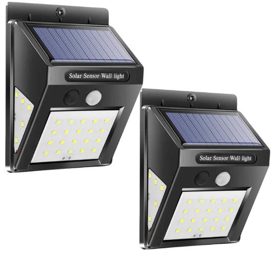 Соларна LED лампа 30 LED | 2 бр., датчик за движение, IP65 ДОМ И ГРАДИНА Соларна LED лампа 30 LED | 2 бр., датчик за движение, IP65