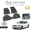 Гумени стелки Sahler 4D за BMW F22 2014-2017 в черен мат цвят.
