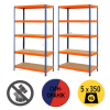 Пакет 2бр – Стелаж 180x100x50см, 5х350кг