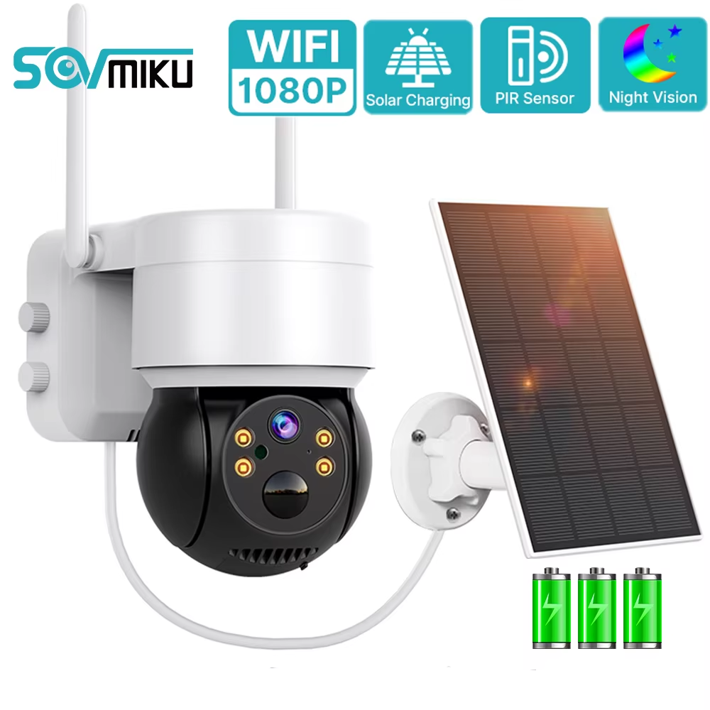 Соларна WIFI камера със соларен панел PTZ 360, 1080P, Full HD, цветно Hощно Bиждане +SD карта 64 gb ВИДЕОНАБЛЮДЕНИЕ Соларна WIFI камера със соларен панел PTZ 360, 1080P, Full HD, цветно Hощно Bиждане +SD карта 64 gb