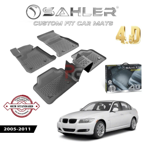 Гумени стелки Sahler 4D за BMW E90 2005-2011 в черен мат цвят.