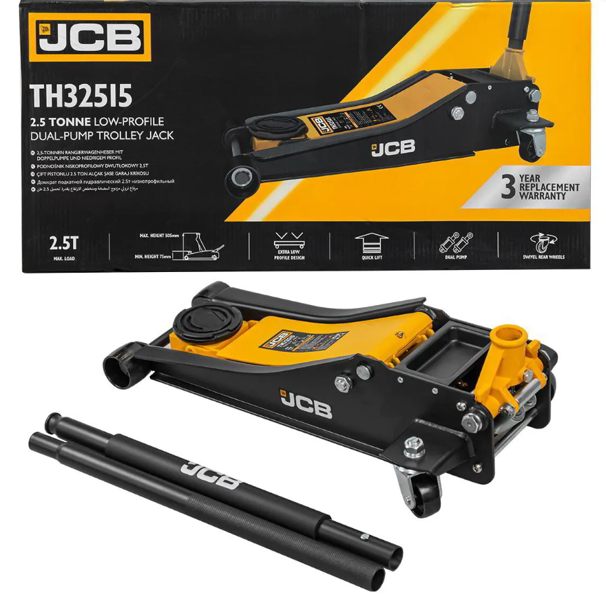 Хидравличен крик крокодил JCB 2.5 тона | 77-505 мм | 2 помпи АВТО Хидравличен крик крокодил JCB 2.5 тона с две помпи
