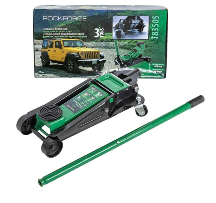 Нископрофилен крик RockForce 3 тона | 2 помпи | 135-465 мм АВТО Нископрофилен крик RockForce 3 тона | 2 помпи | 135-465 мм
