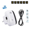 300Mbps WiFi Repeater включен в контакт с антена и LED индикатори.