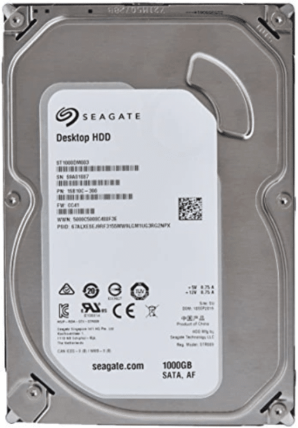 Хард диск Seagate 1TB | SATA III 7200rpm, 64MB кеш ВИДЕОНАБЛЮДЕНИЕ Хард диск Seagate 1TB SATA III с етикет и SATA конектори.