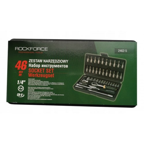 Гедоре 1/4 46 части Rock Force | Комплект вложки и отвертки ГЕДОРЕТА Вложки и отвертки от комплекта Гедоре