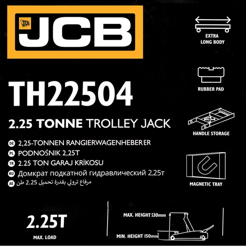 Хидравличен крик крокодил JCB TH22504 2.25 тона | 150-530 мм АВТО Хидравличен крик крокодил JCB TH22504 2.25 тона | 150-530 мм