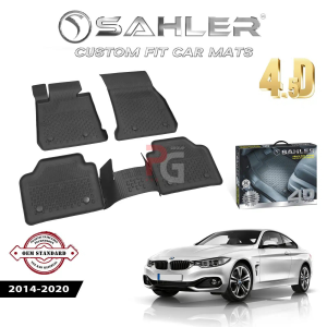 Гумени стелки Sahler 4D за BMW F32 2014-2020 в черен мат цвят.