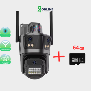 Тройна външна WiFi камера P12 – 36MP, ICSee +карта памет 64гб ВИДЕОНАБЛЮДЕНИЕ Тройна външна WiFi камера P12 – 36MP, ICSee +карта памет 64гб