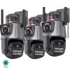 Комплект 3 броя безжични двойни WIFI камери 6MP с два обектива и PTZ управление.