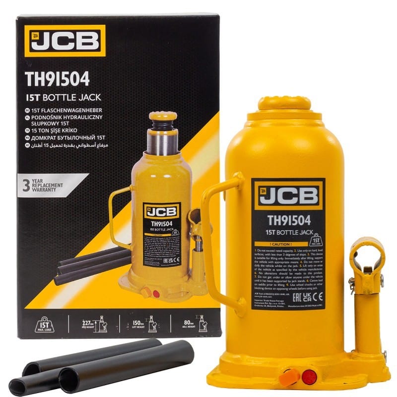 Хидравличен крик бутилка JCB 15 тона | TH91504 | 227-457 мм АВТО Хидравличен крик бутилка JCB 15 тона модел TH91504