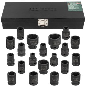 Вложки ударни 1/2″ 20 части ROCKFORCE | 8-32 мм АВТО Вложки ударни 1/2" 20 части ROCKFORCE