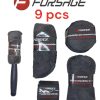Комплект микрофибърни кърпи FORSAGE 9 броя, показани всички аксесоари.