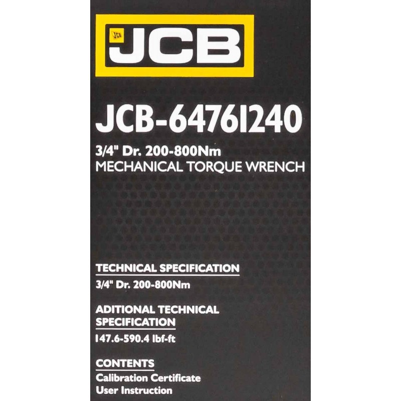 Динамометричен ключ JCB | 3/4″, 200-800 Nm, 1215 мм АВТО Динамометричен ключ JCB | 3/4″, 200-800 Nm, 1215 мм
