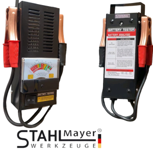 Товарна вилка STAHLMAYER за тестване на акумулатори 6/12V, 100A, с аналогов уред.