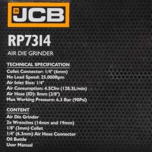 Пневматична шлифовалка JCB | 25000 об/мин, 3/6 мм цанга - Image 5
