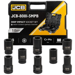 Дълбоки ударни вложки 6-стенни 1″ JCB | Комплект 8ч 22-41мм АВТОСЕРВИЗНО ОБОРУДВАНЕ Комплект дълбоки ударни вложки 1" JCB 8 части