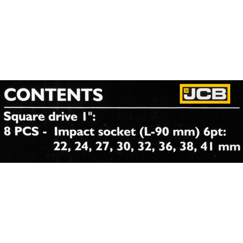 Дълбоки ударни вложки 6-стенни 1″ JCB | Комплект 8ч 22-41мм АВТОСЕРВИЗНО ОБОРУДВАНЕ Дълбоки ударни вложки 6-стенни 1″ JCB | Комплект 8ч 22-41мм