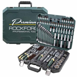 ROCKFORCE Premium 216 части | 1/4″,3/8″,1/2″ АВТО ROCKFORCE Premium комплект 216 части с 1/4", 3/8" и 1/2" задвижване.