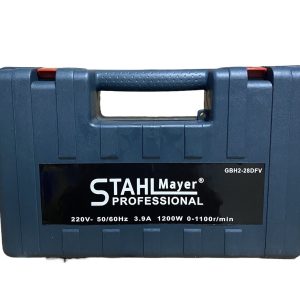 Перфоратор STAHLMAYER с аксесоарите в комплекта, показани в куфара.