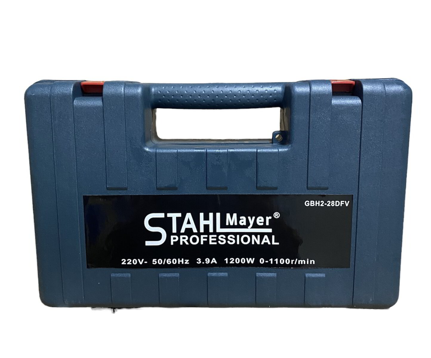 Перфоратор STAHLMAYER 800W | Немски, 3 режима, SDS-plus АВТО Перфоратор STAHLMAYER с аксесоарите в комплекта, показани в куфара.