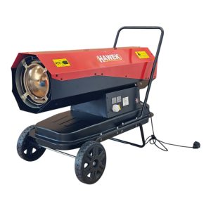 Дизелов Калорифер HAWEK 40kW | LCD, 19L АВТО Дизелов калорифер HAWEK 40kW в действие в индустриален склад.
