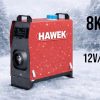 Дизелова печка HAWEK 8kW, монтирана в интериор на кемпер.