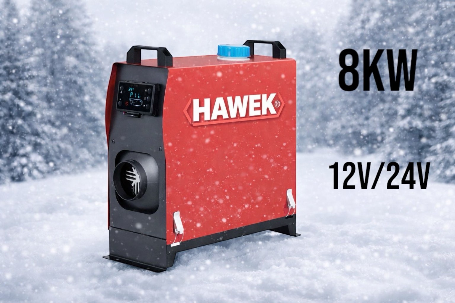 Дизелова Печка HAWEK 8kW | 12V/24V/220V АВТО Дизелова печка HAWEK 8kW, монтирана в интериор на кемпер.