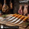 Комплект 5 Броя Професионални Месарски Ножове STAHLMAYER Exclusive + Брус за Заточване