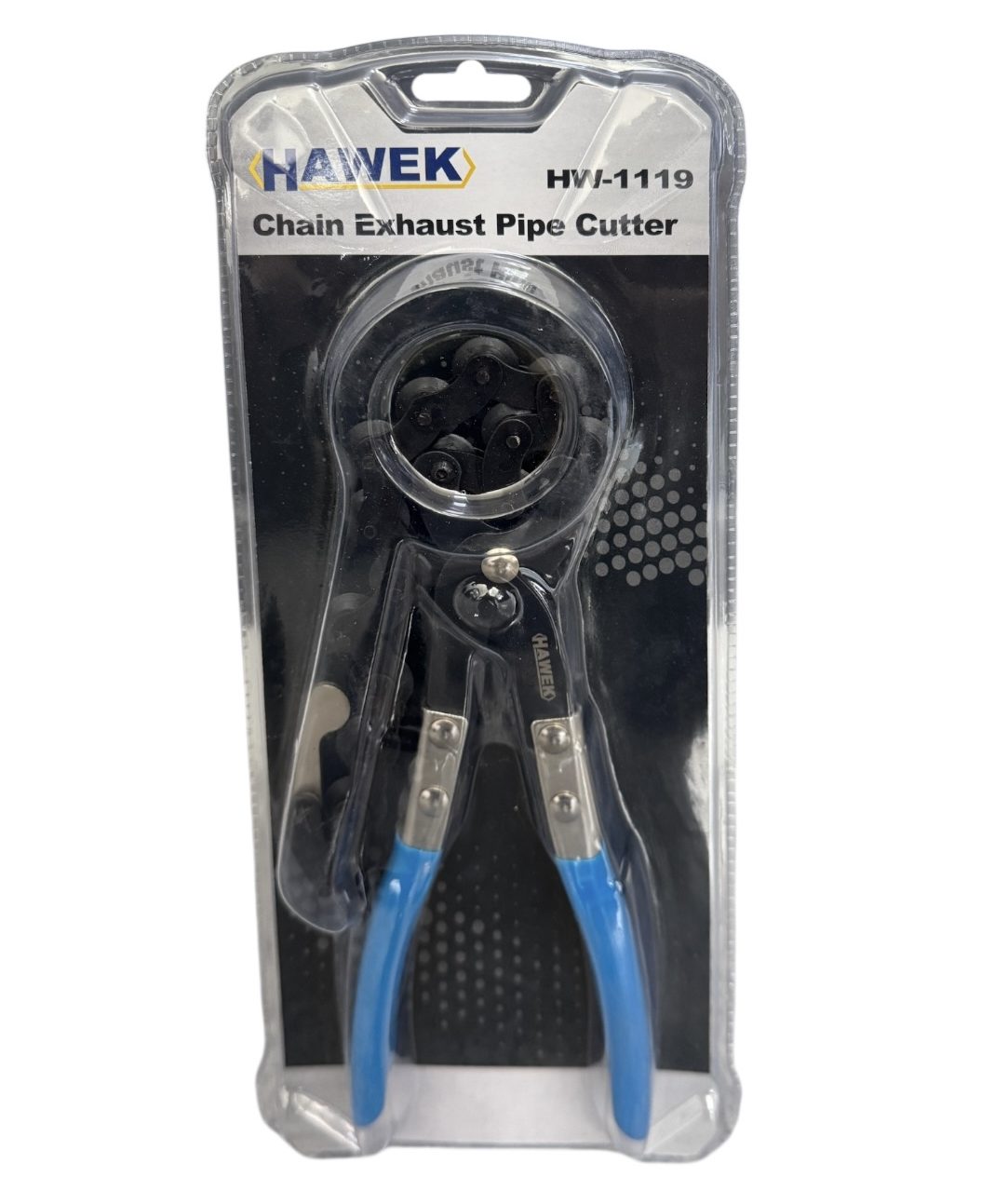 Тръборез с Верига HAWEK HW-1119 | 25-260 мм АВТО Детайлен изглед на веригата и режещите дискове.
