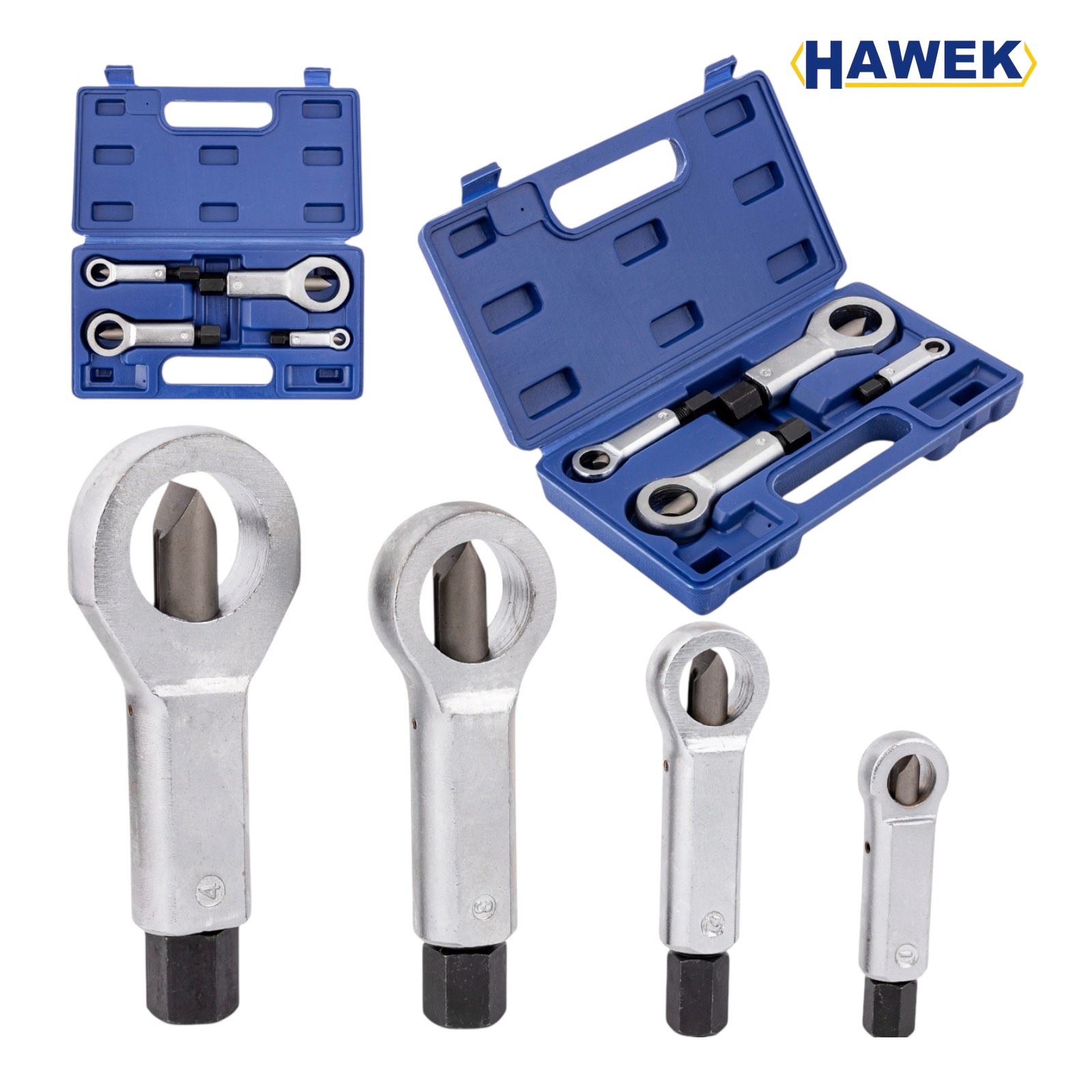 Комплект Гайкоцеп HAWEK 4 части | HW-1164, 9-27 мм АВТО Комплект гайкоцеп HAWEK 4 части с различни размери.