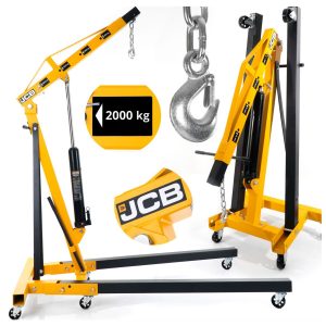 Хидравличен Сгъваем Кран JCB | 2 тона, Тип Жираф АВТО Хидравличен сгъваем кран JCB 2 тона в работно положение.