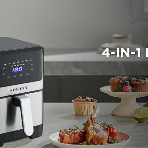 Кошницата с незалепващо покритие и приготвена храна.