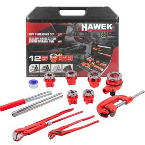 Винторезка Комплект HAWEK HW-2059 | 12 Части, 6 Глави АВТО Комплект винторезка HAWEK HW-2059 с 12 части в отворен пластмасов куфар.