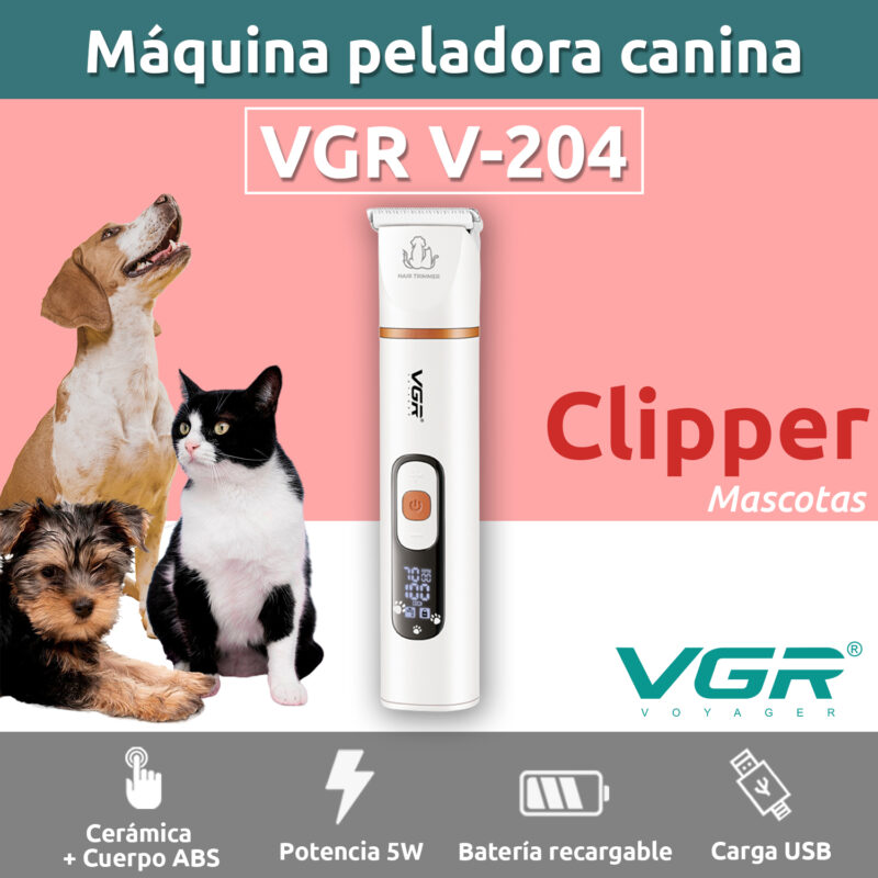 Машинка за Любимци VGR V-204 | Безжична, 5W, 3 Скорости ДОМ И ГРАДИНА Комплектът с включените аксесоари – глави, гребен и масло.