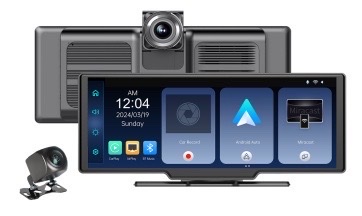 Мултимедия CarPlay H605D-DVR | 10.26″ IPS АВТО Детайлен изглед на предната и задната камера.
