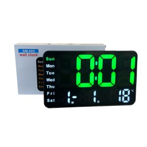 Цифров часовник SM-605 със зелен LED дисплей.