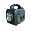Соларна инверторна система GD-9001 Pro с панел, батерия и три крушки.
