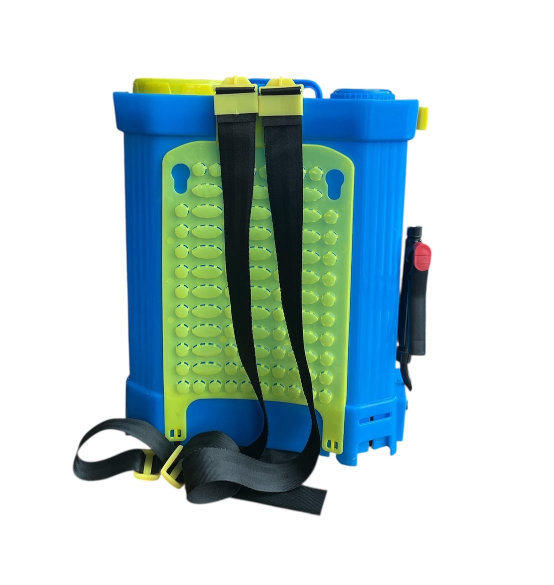 Акумулаторна Пръскачка 16L | 12V, До 4 часа работа ГРАДИНСКИ АРТИКУЛИ Детайлен изглед на резервоара и батерията.
