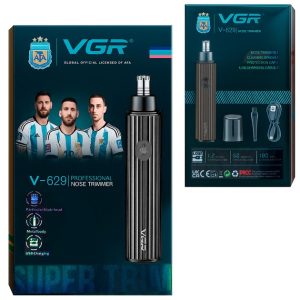 Тример за Нос и Уши VGR V-629 | Безжичен, 60 мин, USB-C ДОМ И ГРАДИНА Безжичен тример за нос и уши VGR V-629 в черен цвят.
