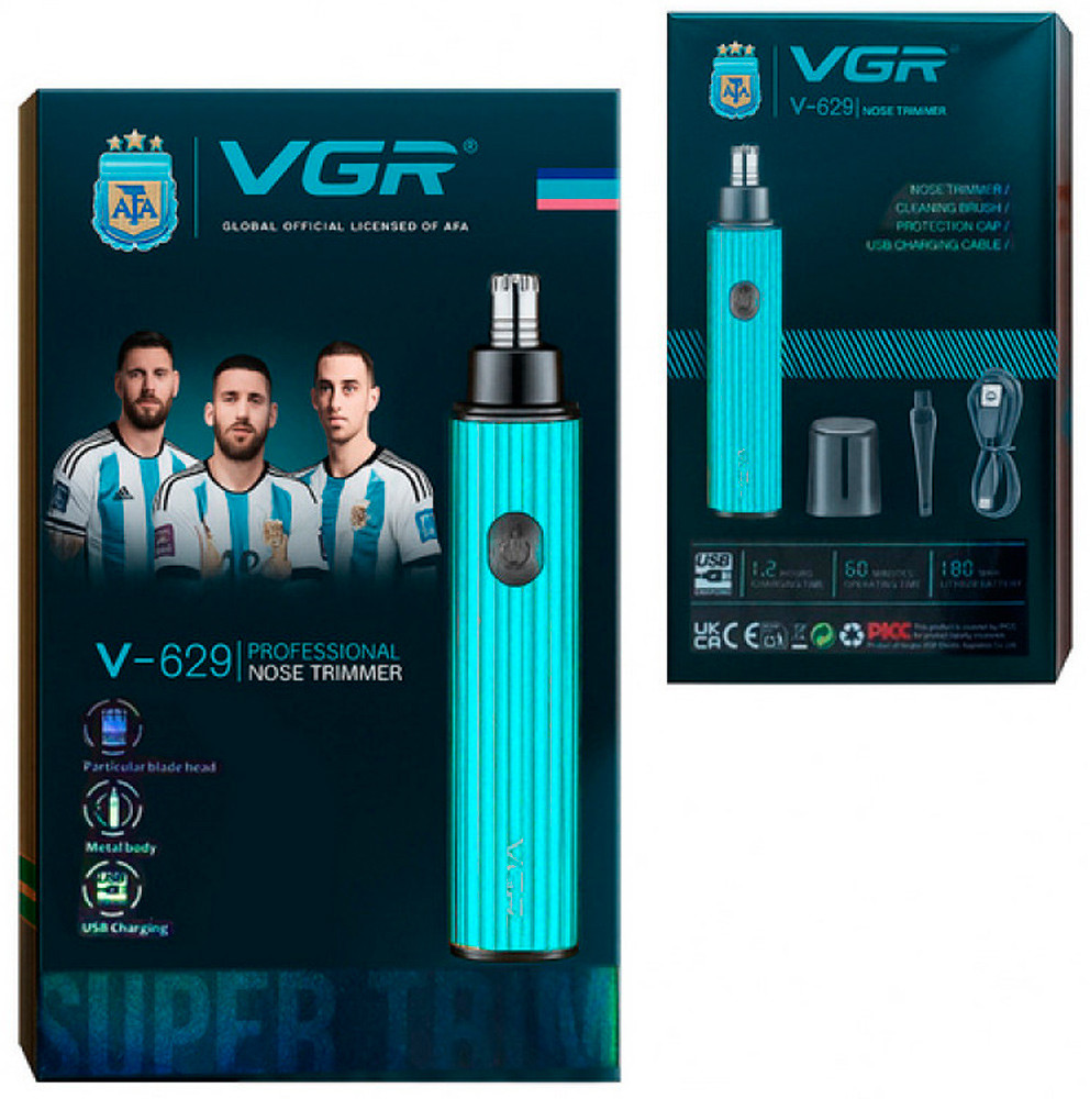 Тример за Нос и Уши VGR V-629 | Безжичен, 60 мин, USB-C ДОМ И ГРАДИНА Комплектът с USB кабела и дюзите.