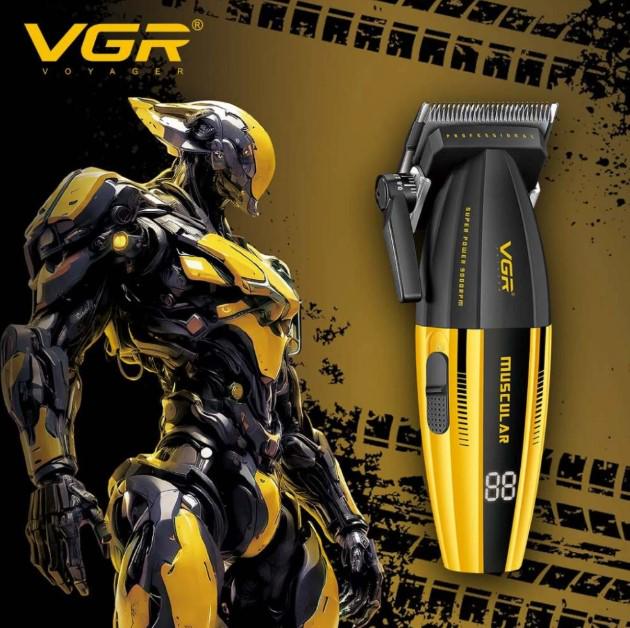 Машинка VGR V-285 Muscular C1 | 9000 об/мин, 2000mAh ДОМ И ГРАДИНА Комплектът с 6 магнитни гребена и аксесоарите.