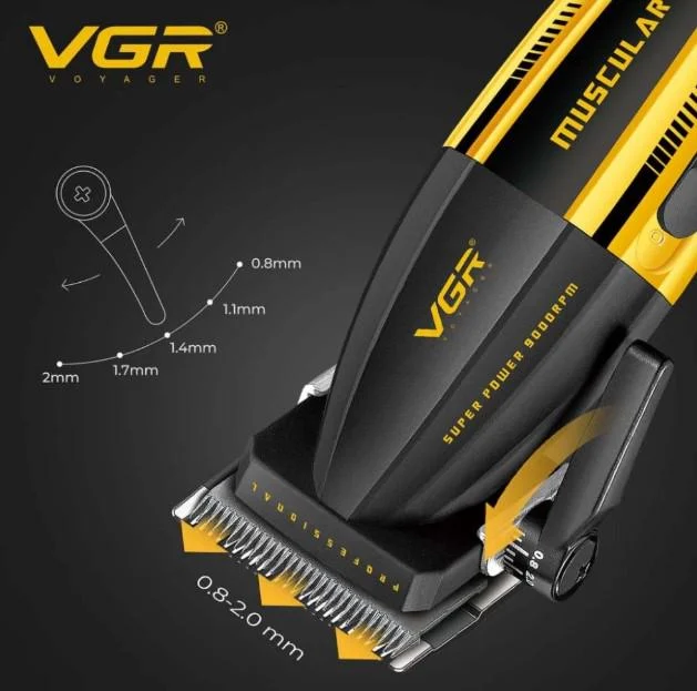 Машинка VGR V-285 Muscular C1 | 9000 об/мин, 2000mAh ДОМ И ГРАДИНА Комплектът с 6 магнитни гребена и аксесоарите.