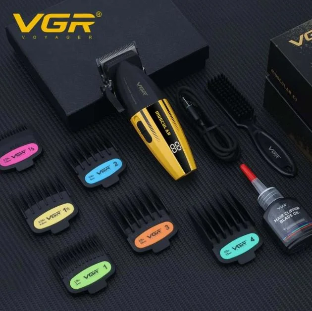 Машинка VGR V-285 Muscular C1 | 9000 об/мин, 2000mAh ДОМ И ГРАДИНА Комплектът с 6 магнитни гребена и аксесоарите.