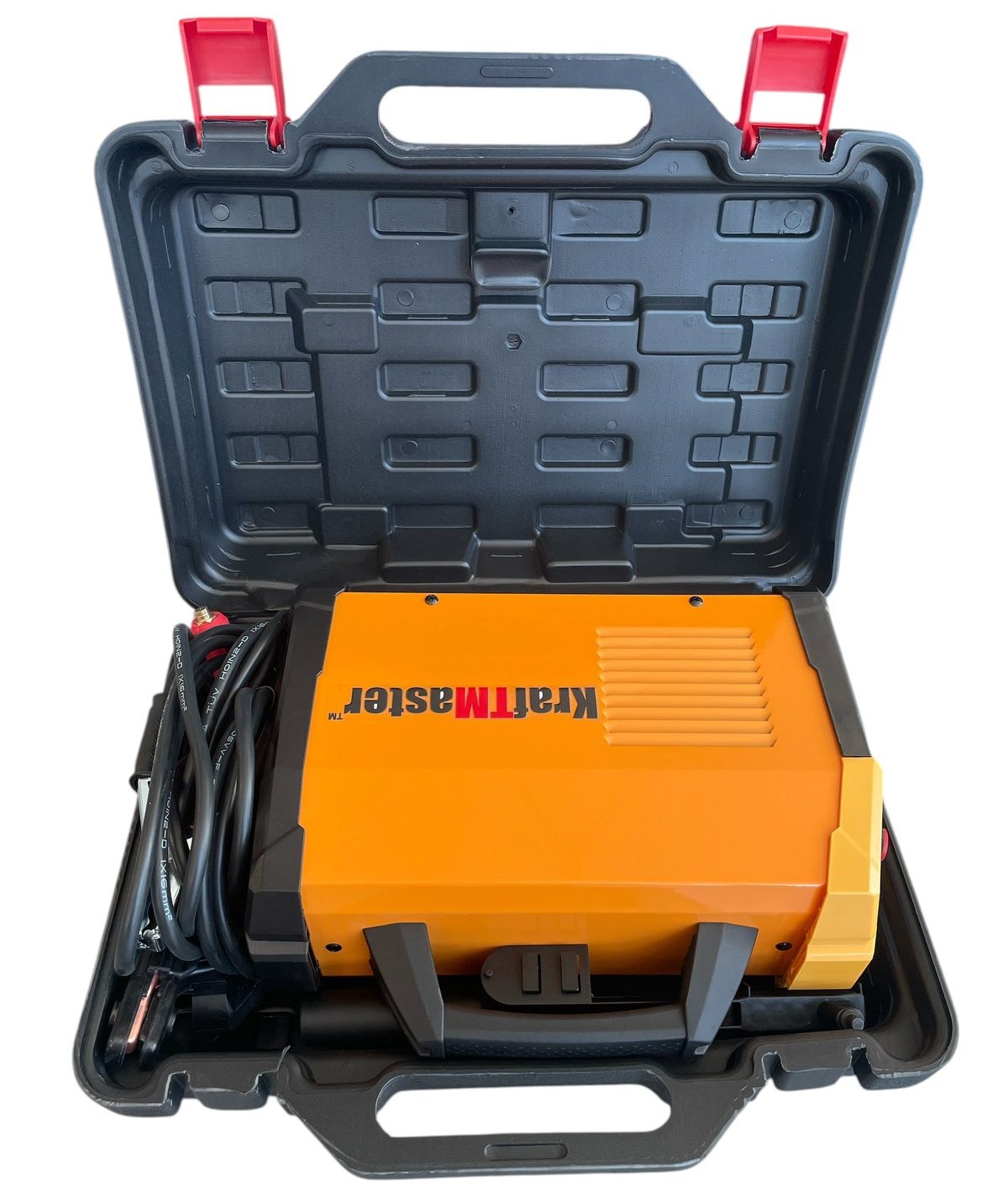 Електрожен KraftMaster MMA-400A | 220V, Електроди до 5 мм АВТО Комплектът с куфар, кабели, маска, четка и чукче.